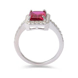 Lab Grown Ruby Octagon Ring Fine Color Jewels affordable ring, Created ruby ring, dla-dm-discount-all-154898, engagement ring, engagement rings, Lab Created Ruby, LAB CREATED RUBY RING, Lab grown ruby ring, ring for women, Ruby Halo Ring, Ruby pave ring, ruby ring, Ruby silver ring, sterling silver ring