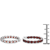 Genuine Garnet Hoop Earrings