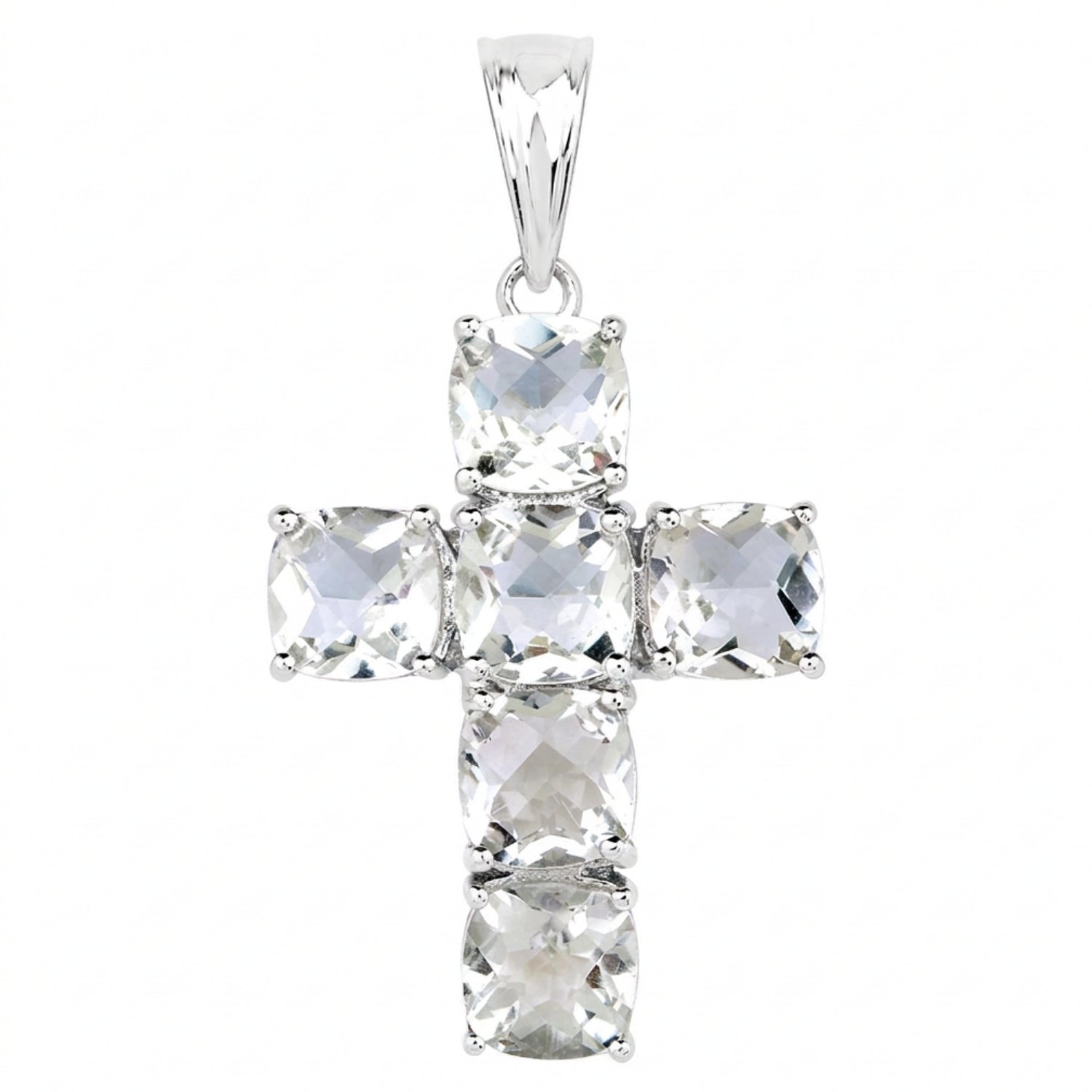 Genuine Green Amethyst Cross Pendant Only