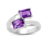 Genuine Amethyst Bypass Ring