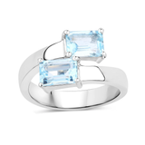 Genuine Blue Topaz Bypass Ring