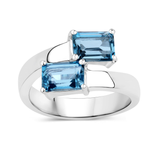 Genuine London Blue Topaz Bypass Ring