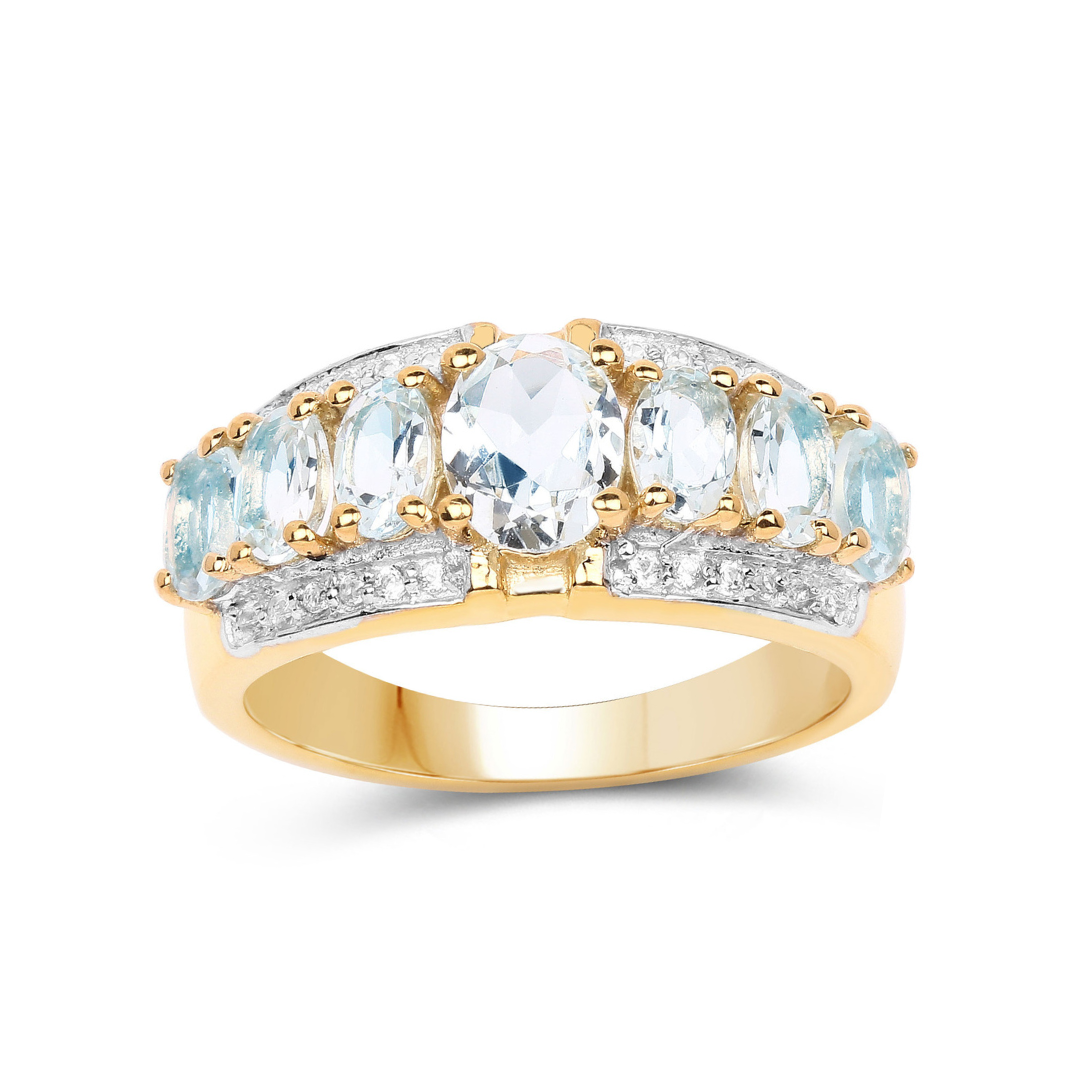 Aquamarine Diamond Engagement Ring