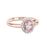 14K Rose Gold Morganite Halo Engagement Rings