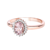 14K Rose Gold Morganite Halo Engagement Rings