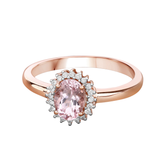 14K Rose Gold Morganite Halo Engagement Rings