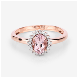 14K Rose Gold Morganite Halo Engagement Rings