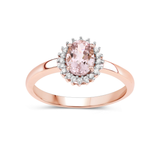 14K Rose Gold Morganite Halo Engagement Rings