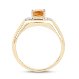 Citrine and White Topaz Unisex Ring