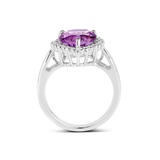 Amethyst with White Topaz Heart Ring