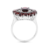 Natural Garnet Flower Ring