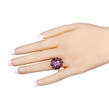 Natural Amethyst and Rhodolite Floral Ring