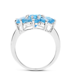 Natural Swiss Blue Topaz Flower Ring