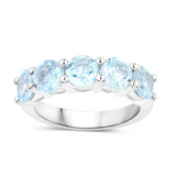 Genuine Blue Topaz 5 Stone Ring