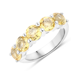 Genuine Citrine 5 Stone Ring