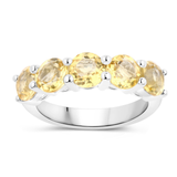 Genuine Citrine 5 Stone Ring