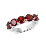 Genuine Garnet 5 Stone Ring