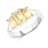 Genuine Citrine 3 Stone Ring