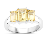 Genuine Citrine 3 Stone Ring