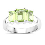 Genuine Peridot 3 Stone Ring