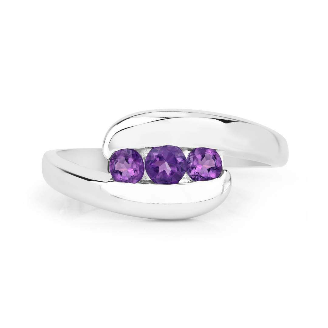 Natural Amethyst Bypass Ring
