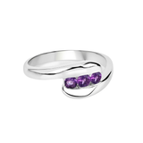 Natural Amethyst Bypass Ring