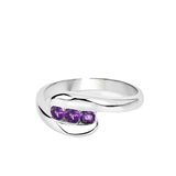 Natural Amethyst Bypass Ring