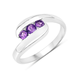 Natural Amethyst Bypass Ring