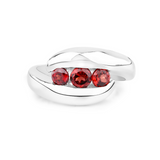 Red Natural Garnet Bypass Ring