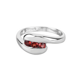 Red Natural Garnet Bypass Ring