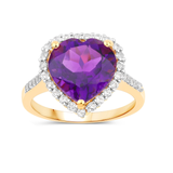 Genuine Amethyst Heart Ring