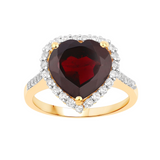 Genuine Garnet Heart Ring