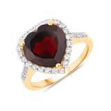 Genuine Garnet Heart Ring