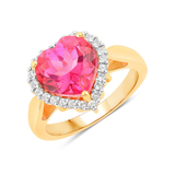 Genuine Pink Topaz Heart Ring