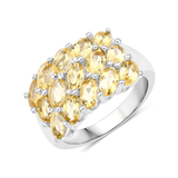 Genuine Citrine Cluster Ring