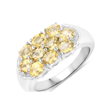 Genuine Citrine Cluster Ring