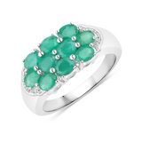 Genuine Emerald Cluster Ring