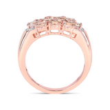 Genuine Morganite Rose Gold Cluster Ring