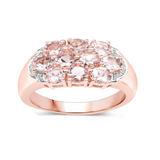 Genuine Morganite Rose Gold Cluster Ring