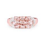 Genuine Morganite Rose Gold Cluster Ring