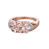 Genuine Morganite Rose Gold Cluster Ring