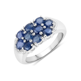 Natural Blue Sapphire Cluster Ring