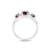 Natural 3 Stone Garnet Ring