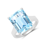 Genuine Blue Topaz Statement Ring