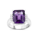 Genuine Purple Amethyst Cocktail Ring