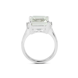 Genuine Green Amethyst Solitaire Ring