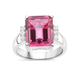 Genuine Pink Topaz Silver Ring