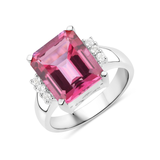 Genuine Pink Topaz Silver Ring