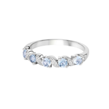 Genuine Aquamarine 5 Stone Ring