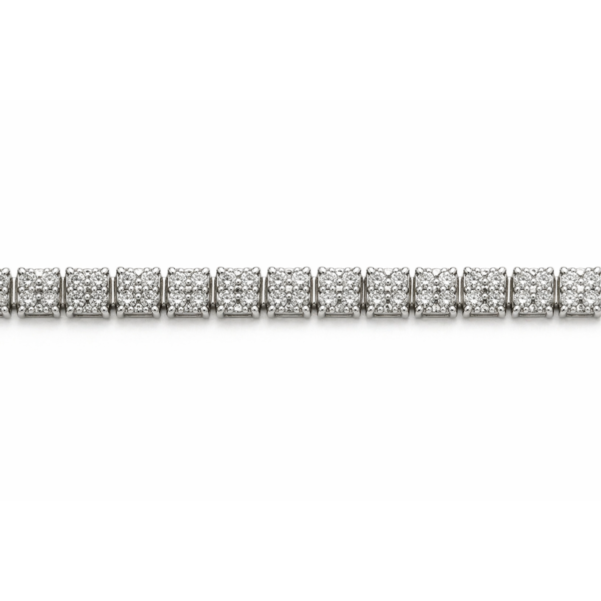 7.3 Ct Round White Topaz Prong Silver Tennis Bracelet